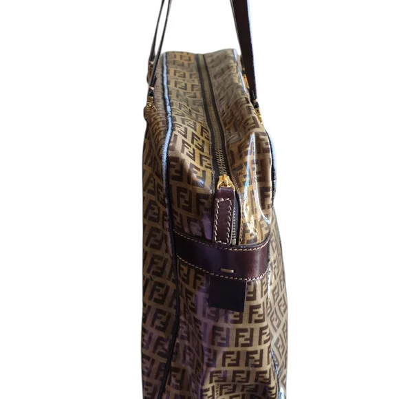 Fendi Tan and Brown Monogram Duffel Bag - Picture 2 of 9